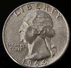 1964-D Washington Quarter. 90% Silver. Free Shipping!
