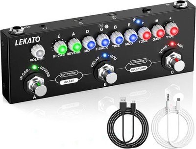 Lekato Cube Baby Multi-Effekt-Gitarrenpedal IR-Ladung 9 Verstärker-Modelle Bluetooth