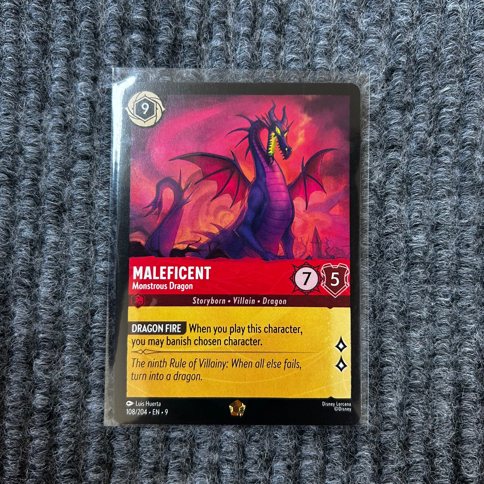 Disney Lorcana Maleficent Monstrous Dragon 108/204 Legendary Nonfoil Fabled NM