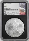 2006 AMERICAN SILVER EAGLE NGC MS70 ANNA CABRAL SIGNED
