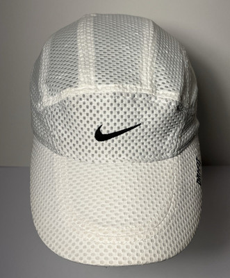 VTG Nike Tailwind DRI FIT 7 Panel Waffle Mesh WHITE Hat Cap REACH THE BEACH