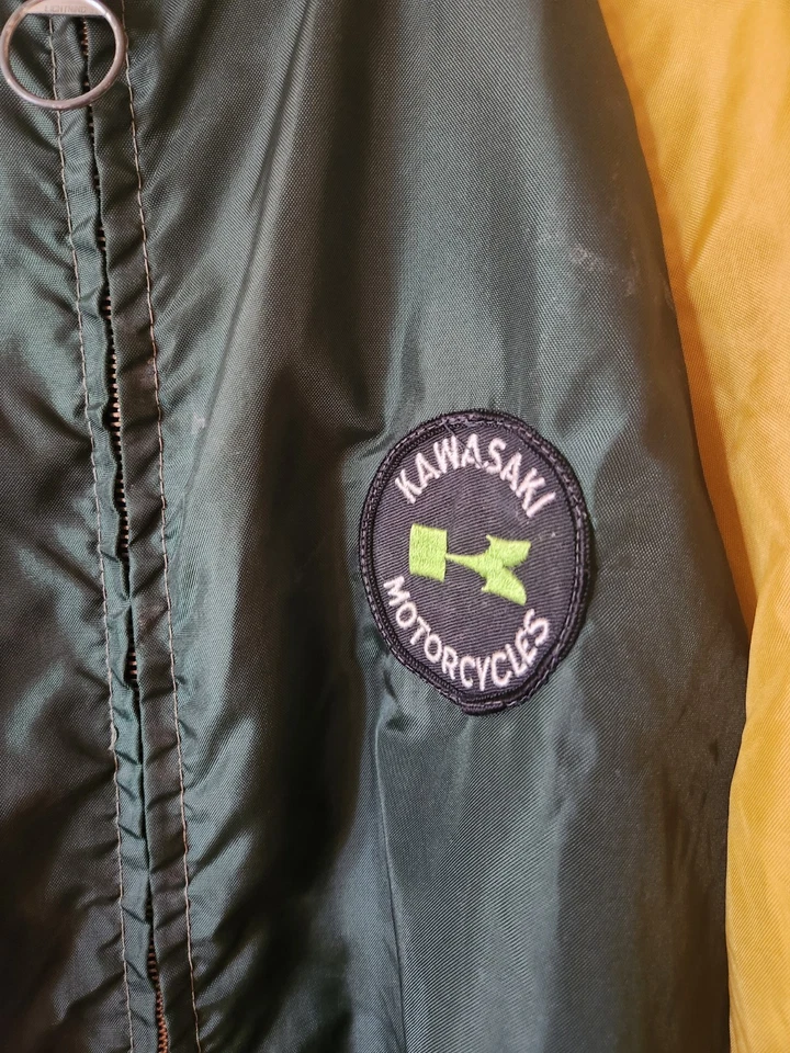 Vintage Kawasaki Motorcycle Racing Jacket Large - Image 2 of 4