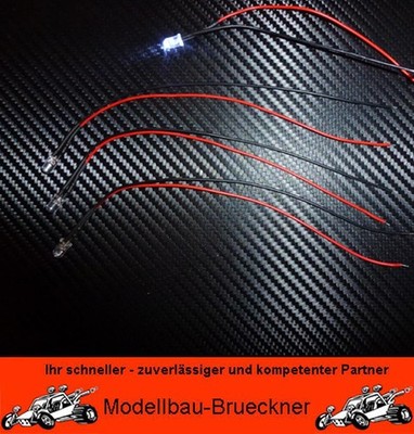 4 St. LED 5 mm weiß 6 Volt fertig verlötet Beleuchtung RC-CAR FG 1:6 1:5 2WD 4WD
