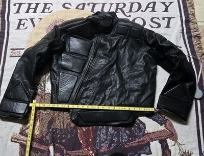 Aulblack Padded Leather Moto Jacket Rare High Fashion Piece