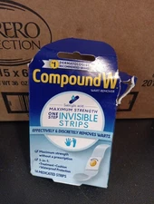 Compound W Wart Remover, One Step Invisible Strips - 14 Medicated Strips (NEW)