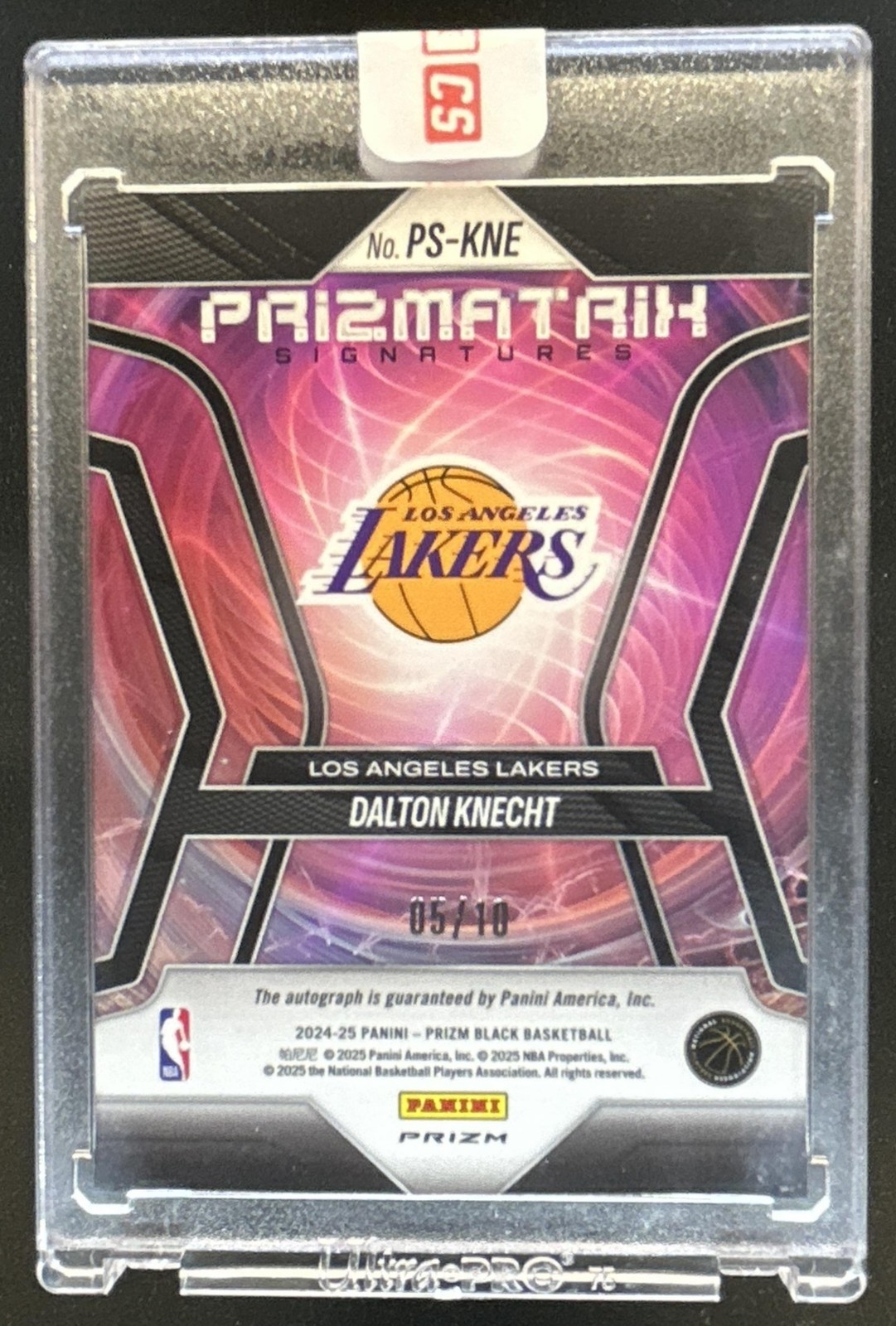 2024-25 Prizm Black Dalton Knecht Prizmatrix RC Gold Shimmer FOTL Auto #/10 view 2