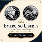 2026 S Emerging Liberty Dime ~ .999 Silver Proof ~ US Mint SemiQ Gem BU!