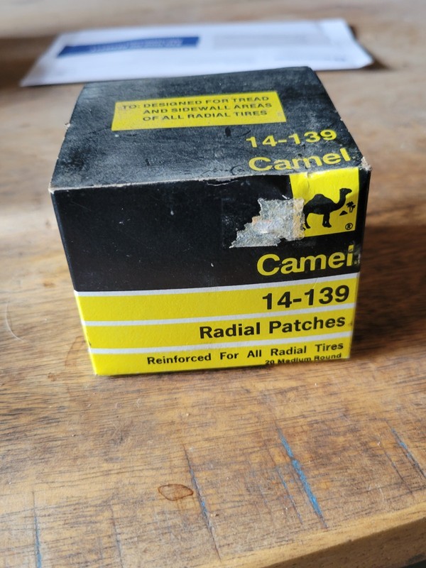 Vintage box of Camel Radial Patches, model 14-139  NEW OLD STOCK