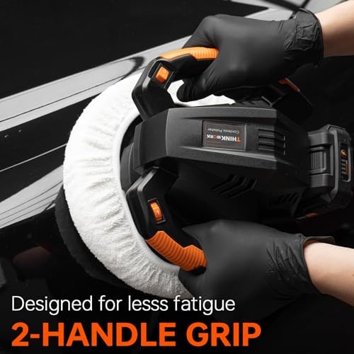 Buffer Polisher, 20V Cordless Buffer Polisher, 10 Inch Portable Black & Orange - Picture 5 of 6