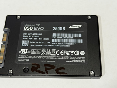 Samsung 850 EVO MZ-75E250 P/N MZ7LN250HMJP SATA III SSD 250GB 2.5 Hard Drive 93%