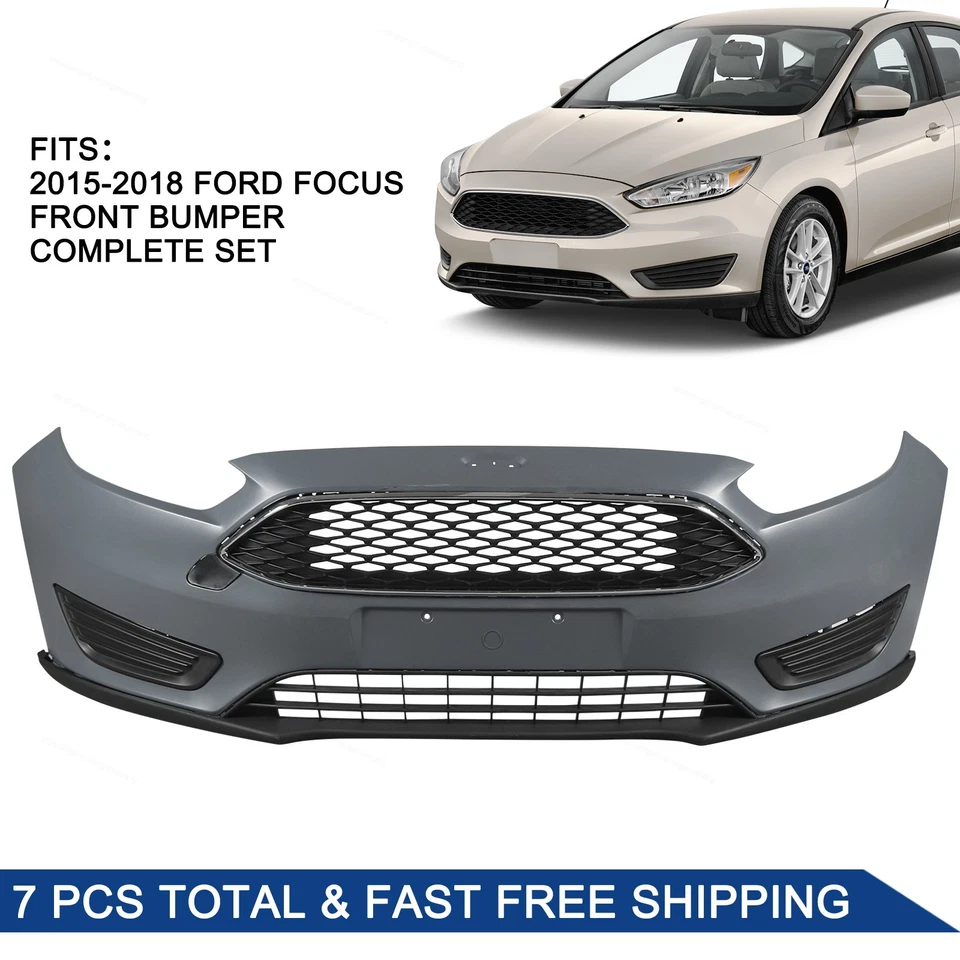 FITS 2015 2016-2018 Ford Focus Front Bumper COVER COMPLETE GRILL LOWER UPPER Foto 2 de 4