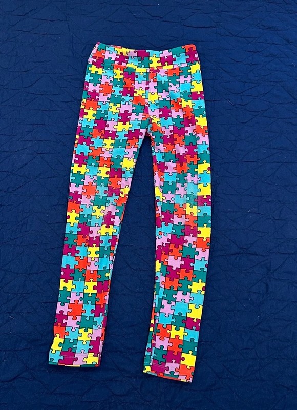 LuLaRoe Regular Women's Leggings Soft Jigsaw Pieces Kids L / XL Youth Girls