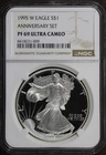 1995-W (PF69 DCAM) Proof American Silver Eagle ASE $1 NGC - Key Date