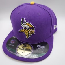 Gorra New Era 59FIFTY para hombre 7 3/4 púrpura Minnesota Vikings NFL en el campo gorra ajustada