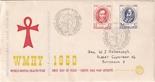 SA23h Netherlands 1960 World Mental Health Year FDC, to Roterdam