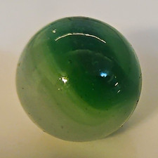 Single Green And White Swirl Glass Toy Marble Green/White Swirl Style