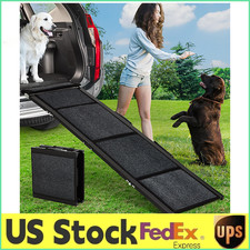 63x17/20 - 71x17/20 IN Portable Extra Wide Non-Slip Folding Dog Ramp for Car,SUV