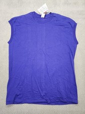 Vtg Single Stitch Fruit Of The Loom Sleeveless Mens 2XL Purple Tank USA 90s NOS