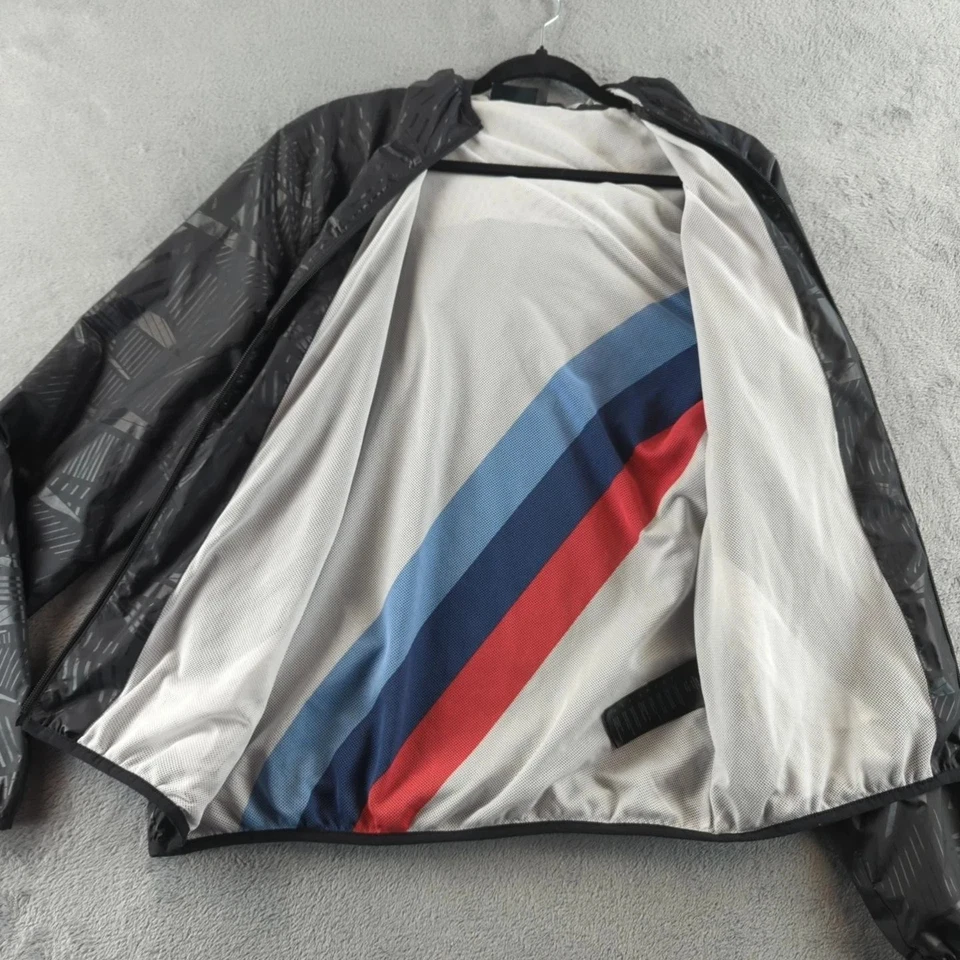 Chaqueta cortavientos BMW M Motorsport para hombre mediana negra con capucha ligera carreras Foto 4 de 4
