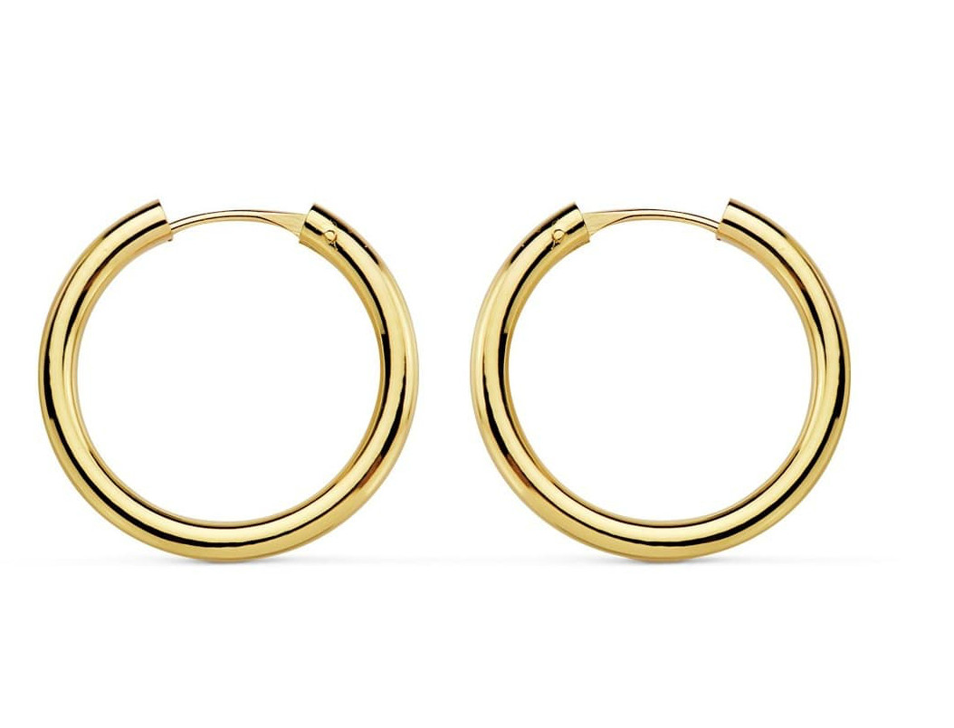Créoles or jaune 18 carats Muriel fini les allergies avec ces boucles d'oreilles 18mm durables