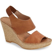 New! ANDRE ASSOUS  ~Size 9~ Reese Leather Wedge Sandals Handmade in Spain  EU 39