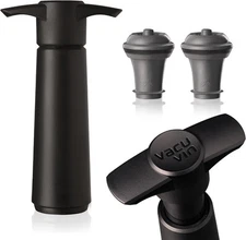 Vacu Vin Wine Saver Pump Black With Vacuum Wine Stopper - Keep Your Wine Fresh -