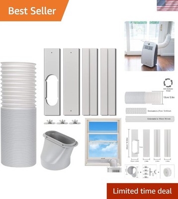 Efficient Portable A/C Exhaust Hose & Window Vent Kit - 59 Inch LengthIncluded