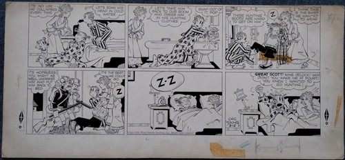 Original art (Partial) Blondie Sunday strip, By Chic Young, March 12 1950