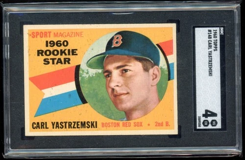 1960 Topps #148 Carl Yastrzemski Rookie SGC 4 VG-EX Boston Red Sox!