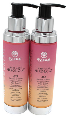 Evoque Hair Care Mixology #3 Keratin & Botox Hair Cream 2pc FREE SHIPPING