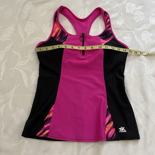ZeroXposur Womens Pink Black Swimwear Tankini Top Honeysuckle Beach Resortwear - Picture 16 of 17