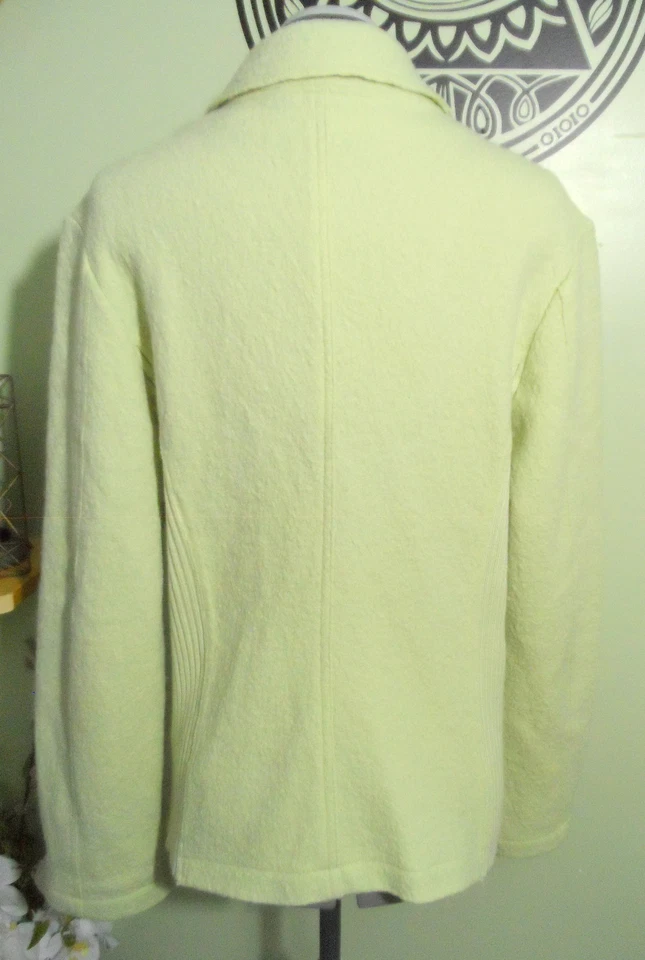 Abrigo Suéter PICADILLY Mezcla Lana XL Verde Pálido Aspecto Hervido Cremallera Chaqueta Campesina Foto 4 de 4