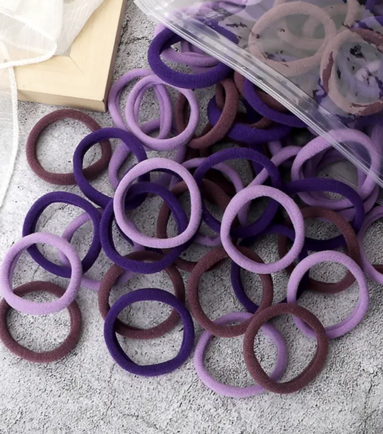 50pcs/Set Unsex Basic Hair Bands 1.57inch Simple Solid Elastic Headband