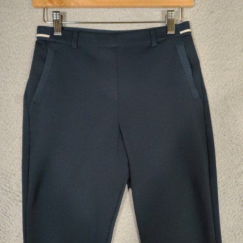 Tom Tailor Pants Women 34 Navy Stretch Elastic Waist Tapered Leg Trouser Classic - Picture 3 of 15