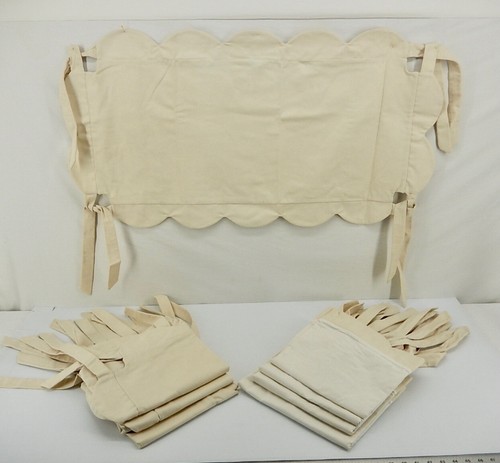 Set 8 Custom Scalloped-Edge  Wire Shelf Unit Fabric Liners for 36' x 16" Shelves