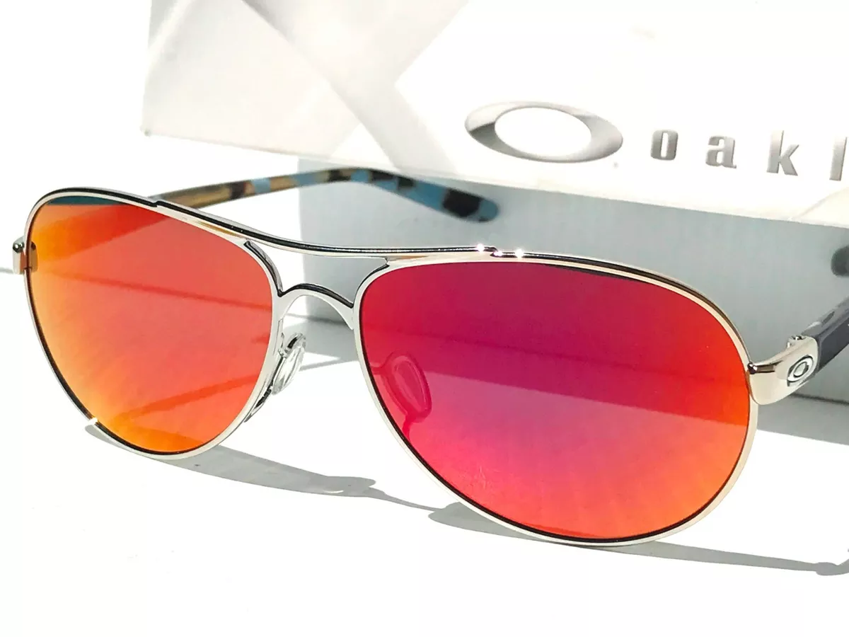 Oakley TIE BREAKER Chrome Aviator w POLARIZED Galaxy Magenta Pink