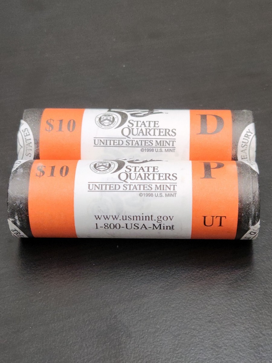 【新品未使用】2007年発行 ユタ州Quarter 1 バンク•ロール 2007-P & D Utah State Quarter U.S. Mint Wrapped Rolls BU