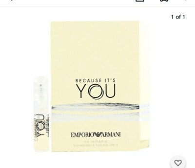 EMPORIO ARMANI BECAUSE IT'S YOU EDP 1.2ml .04oz x 1 PERFUME SPRAY SAMPLE VIAL