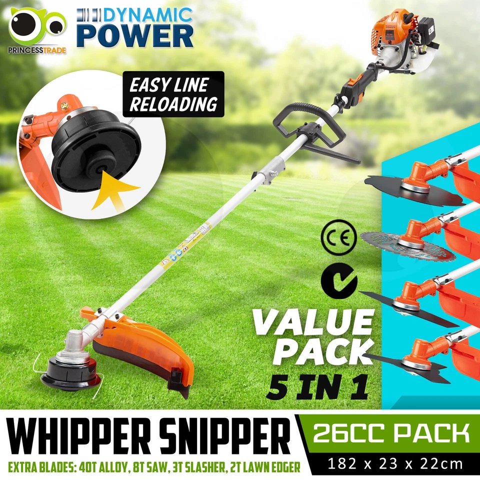 26cc Pole Brush Cutter Trimmer Line Whipper Snipper Tree Pruner Multi Garden
