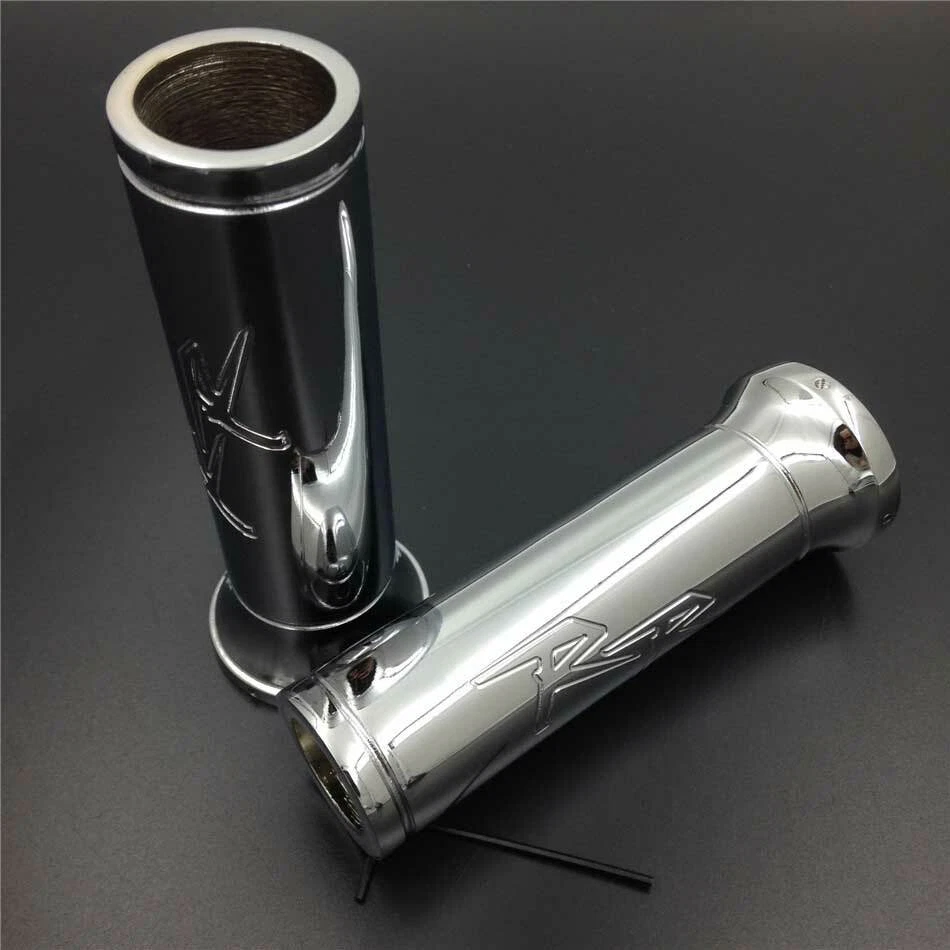 Chrome 22mm Handlebar Grips fit For Honda CBR 900RR 929RR 954RR 1000RR Fireblade - Image 2 of 4