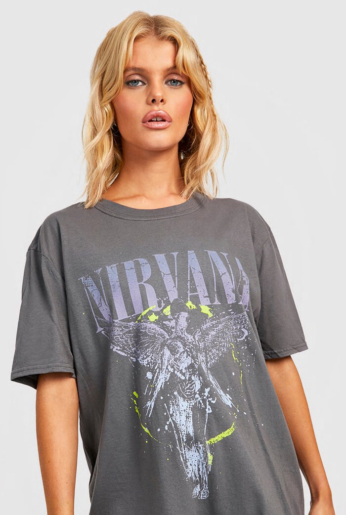 【boohoo】 Nirvana ライセンスプリントTシャツ Nirvana in utero boohoo Oversized Women's T-shirt New Large