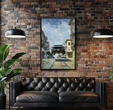 Ford Mustang Bullitt Painting, American Muscle Car Wall Art