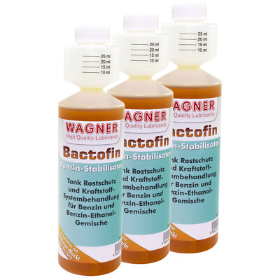 WAGNER SPEZIALSCHMIERSTOFFE Bactofin Benzin-Stabilisator 3x250 ml Tankrostschutz