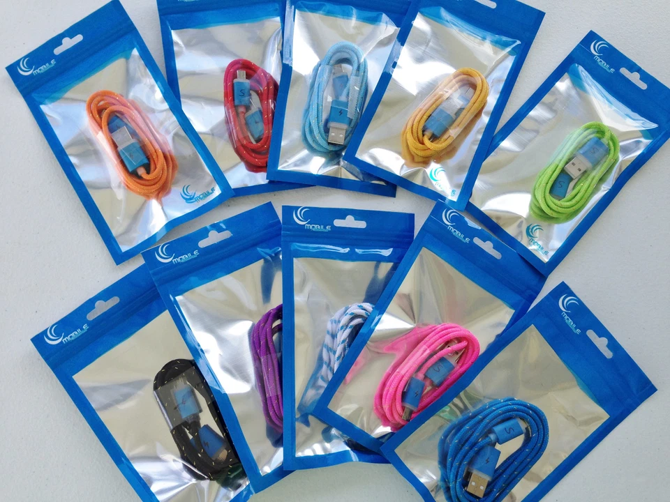 FLASH BRAIDED LED light glow MICRO USB charger cable FOR samsung GALAXY S6+ S4 - Image 4 of 4