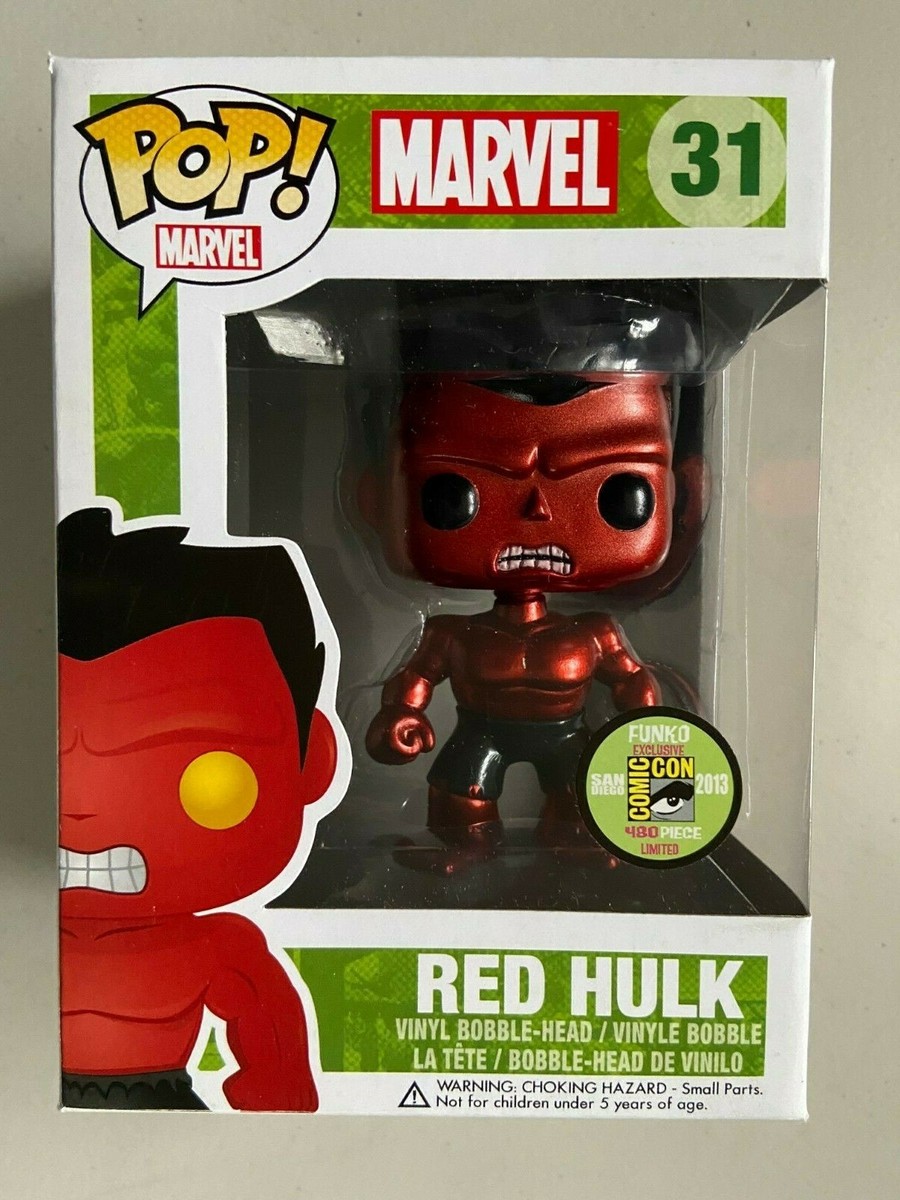 Funko Pop Marvel Metallic Red Hulk 2013 SDCC Exclusive Comic Funko Pop Marvel Metallic Red Hulk 2013 SDCC Exclusive Comic