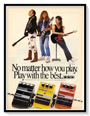 DOD Distortion Pedals 80s Rock Print Ad Vintage 1989 Magazine Advertisement