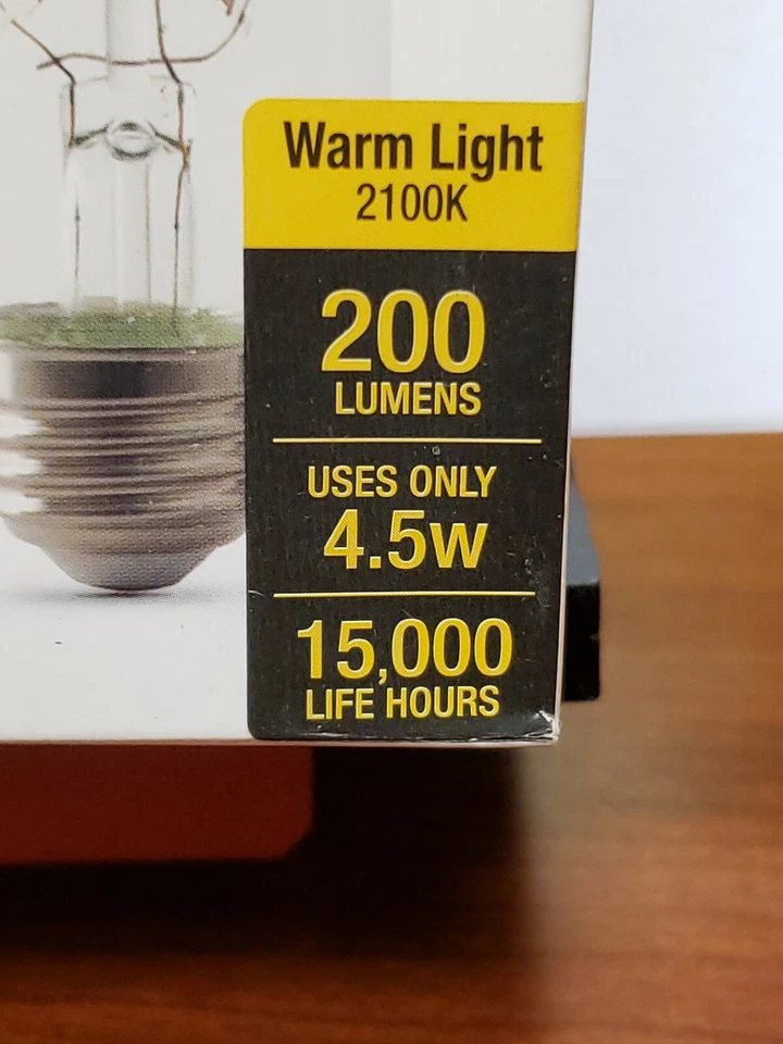 Feit Electric 25W Equivalent T14 Dimmable LED Clear Glass Vintage 2100K (3) PACK - Image 4 of 4