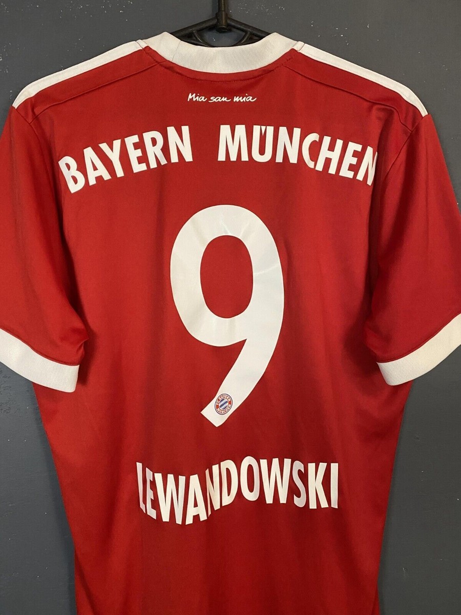MEN'S FC BAYERN MUNICH 2017/2018 LEWANDOWSKI SOCCER FOOTBALL SHIRT