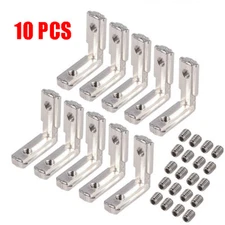 10x T-Slot Aluminum Extrusion Profile Joint L Bracket 90º Connector EU-2020