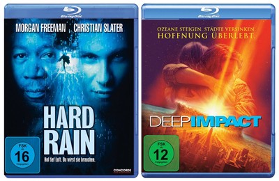 Hard Rain + Deep Impact / Morgan Freeman Set # BLU-RAY-NEU